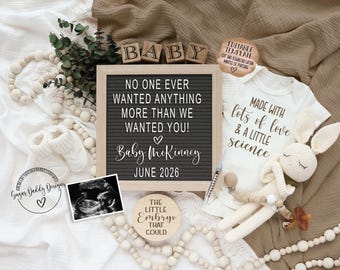 IVF Pregnancy Announcement: Gender Neutral Boho Baby Reveal (Digital)