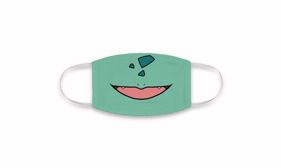 Bulbasaur Face Mask FREE Filters Included pokemon mask | Etsy