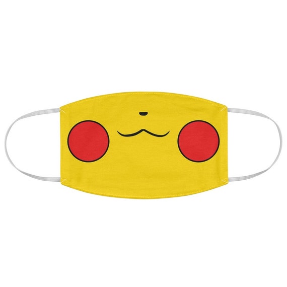 Pikachu Face Mask Free Filters Included Pokemon Mask Etsy