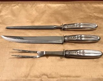 Reed and Barton George and Martha Pattern Sterling Silver Salad Serving Set of Utensils-Vintage 1941-Excellent Condition!