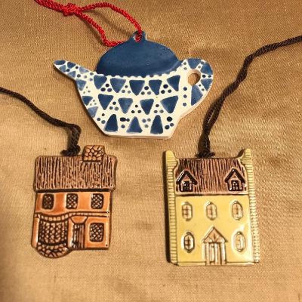 Mudlen Originals Glazed Ceramic Hanging Ornaments
