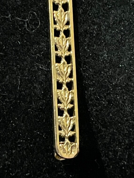 10k Yellow Gold Bar Pin or Brooch - image 4