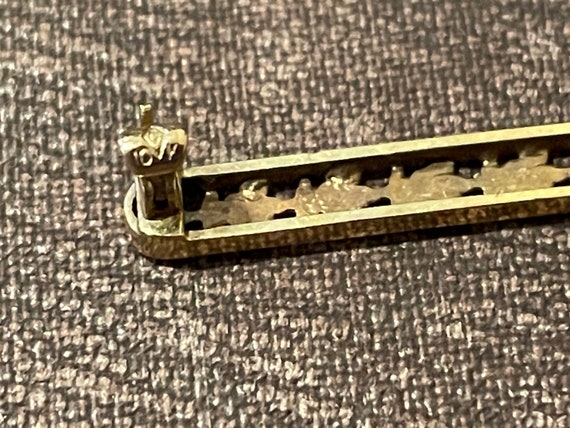 10k Yellow Gold Bar Pin or Brooch - image 7