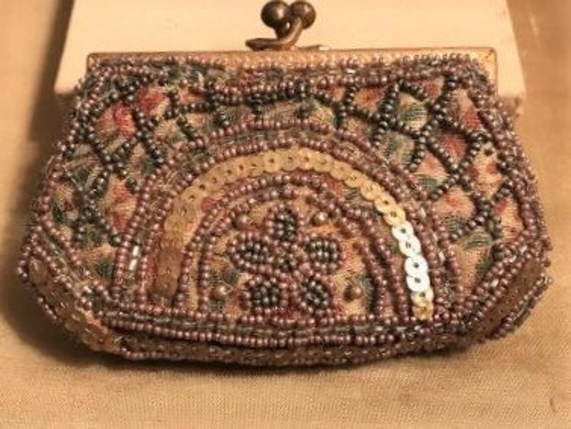 Vintage Beaded Gold Coin Purse Made in France From Saks Fifth Etsy UK