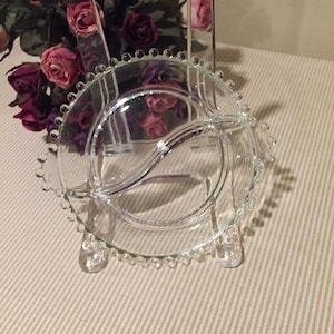 Imperial Glass Candlewick Divided Dish with Tab Handles