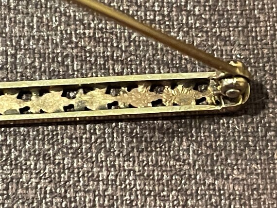 10k Yellow Gold Bar Pin or Brooch - image 5