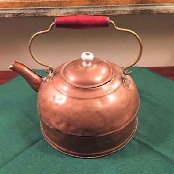 Vintage Revere Ware Copper Bottom Pots Pans Teapot Kitchen Cookware -   Log Cabin Decor