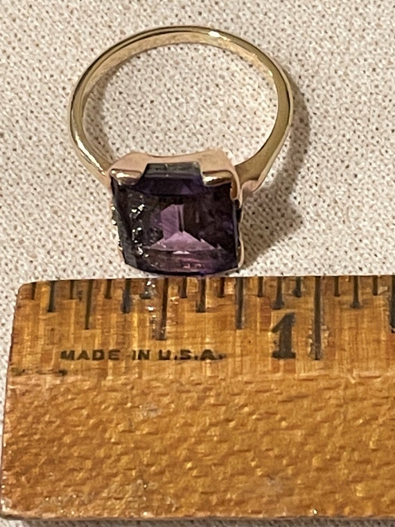 14K Yellow Gold Amethyst Ring - image 1