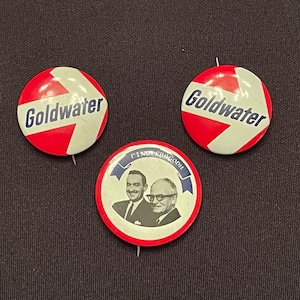 1964 Foreign Language Goldwater Miller Campaign Pinback Button, Set of 3