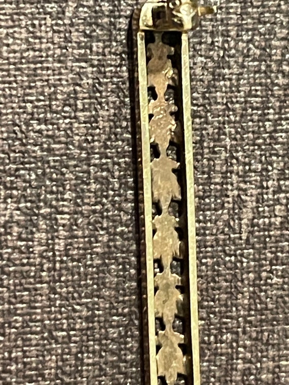 10k Yellow Gold Bar Pin or Brooch - image 6