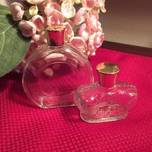 Prince Matchabelli Crown Wind Song and Spring Fancy Round Bottles, 1950s, Set of 2