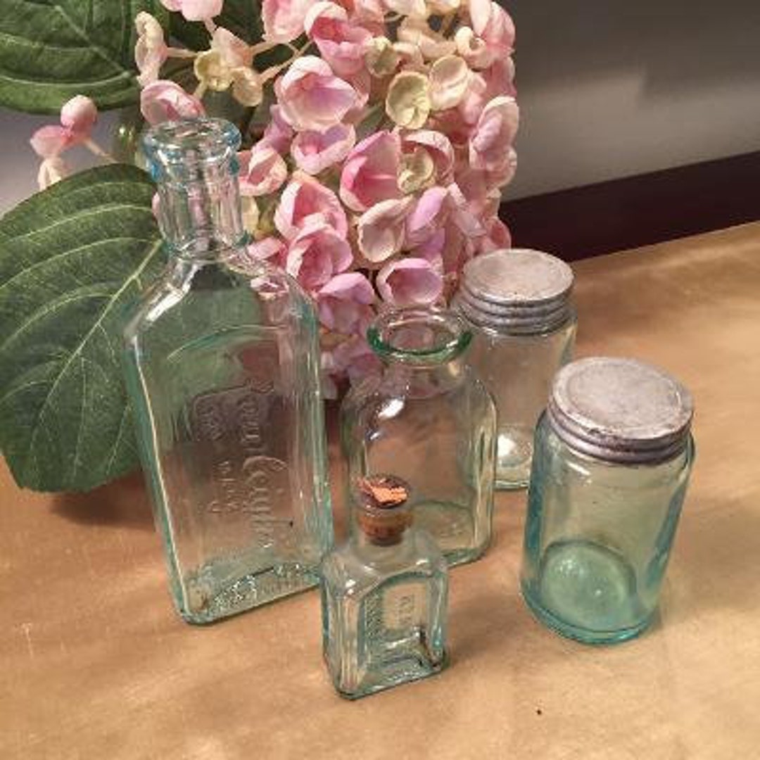 Antique Clear Green Glass Medicine Bottles, Rawleigh's and Kemps. Lot of 5, 1900s Etsy