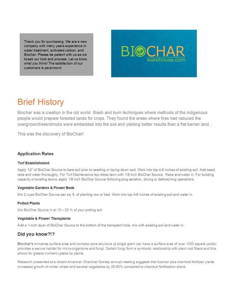 For Fruits BioChar 10lb Organic Soil Amendment and Fertilizer Vegetables /& Herbs and All Gardens!
