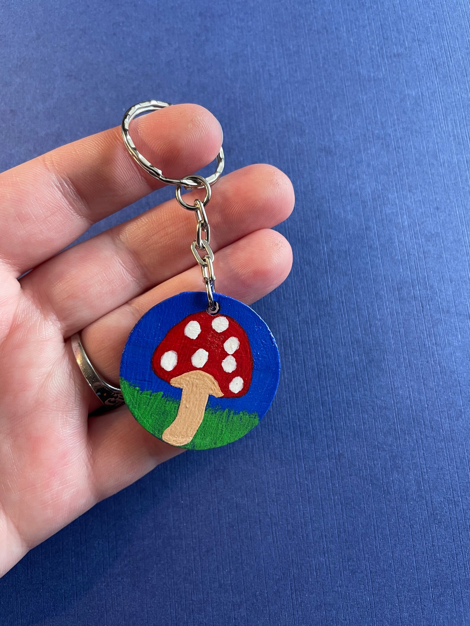 Custom Keychain Hand Painted Keychain Small Wooden Etsy