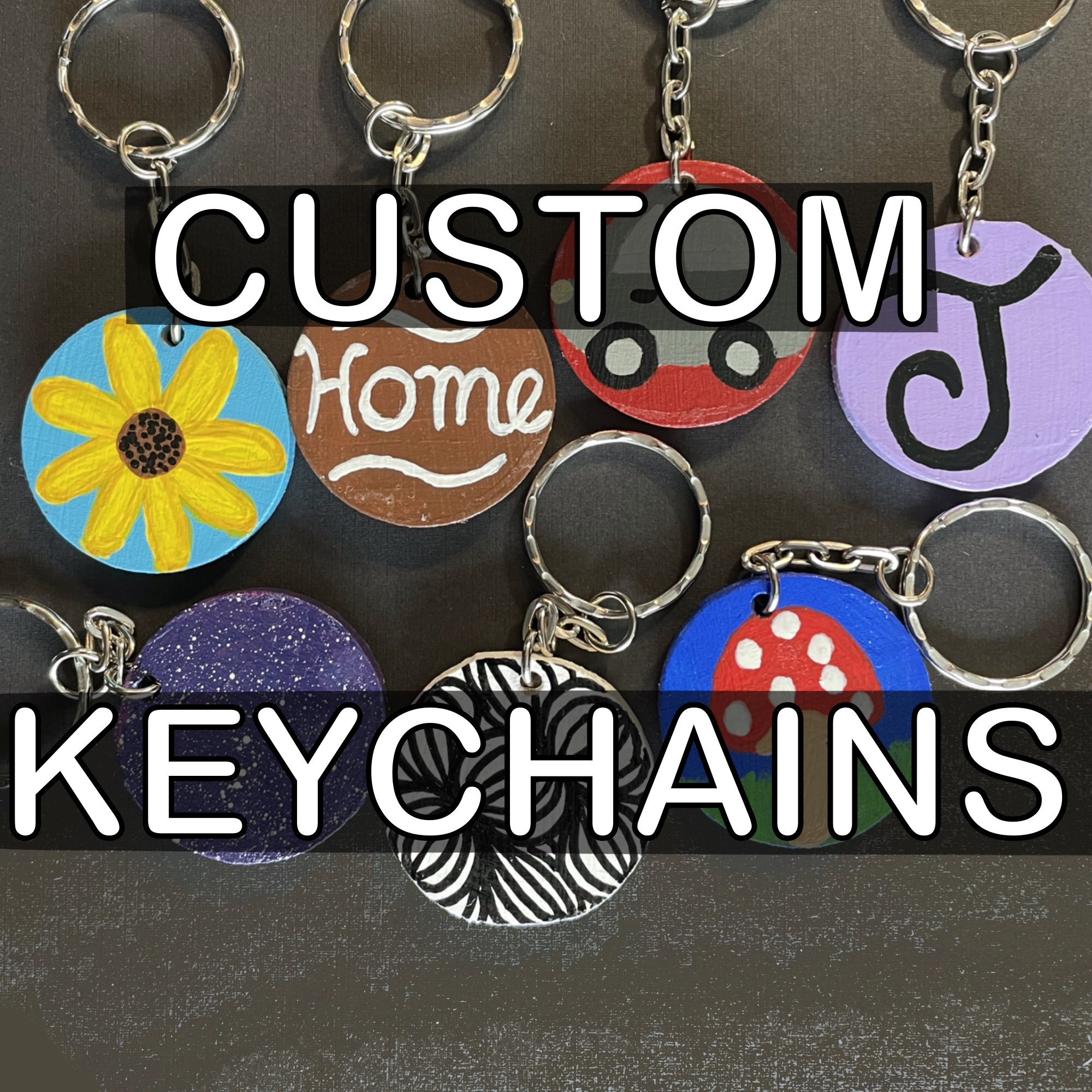 Custom Keychain Hand Painted Keychain Small Wooden Etsy UK