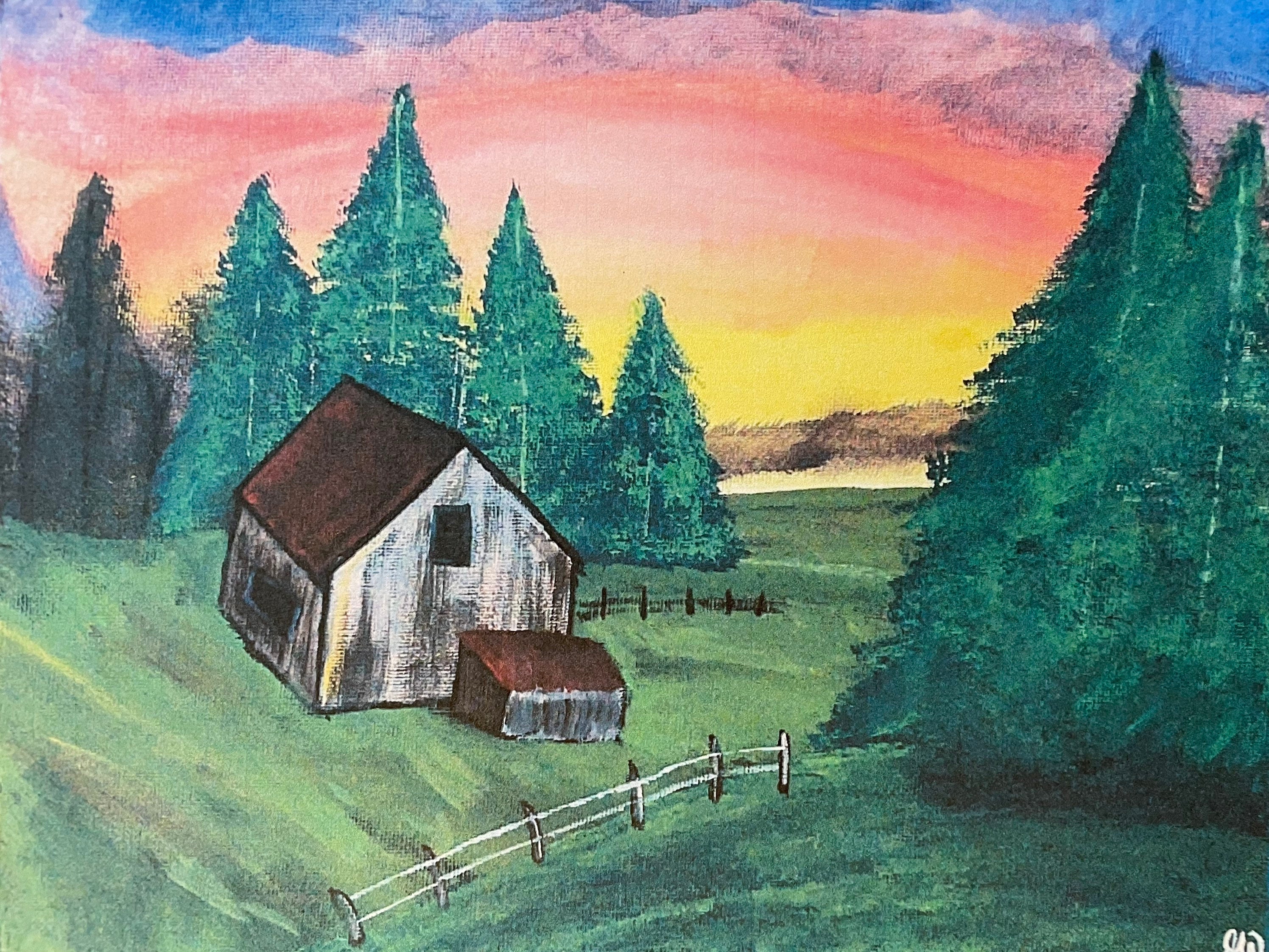 Art Print Original Art Modern Wall Art Decor Bob Ross Inspired