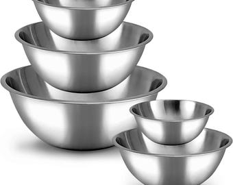 5Pcs - Heavy Duty Mixing Bowl Set All-purpose Mixing Bowls for Home and Commercial Use