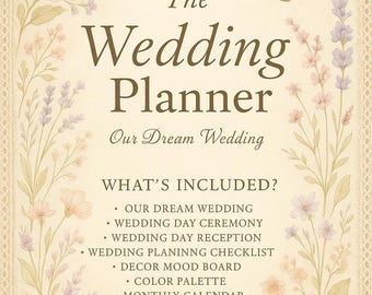 Planificador de bodas shabby chic / Organizador de bodas cottagecore (PDF editable)