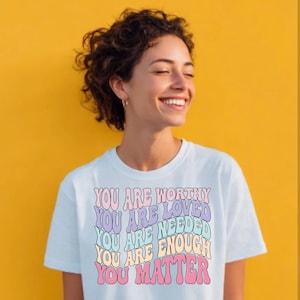 Retro Mental Health Png File: You Are Worthy Design (Digital Download) image 4