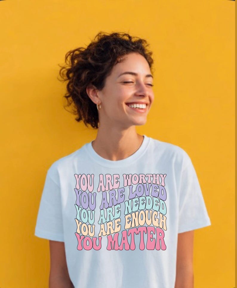 Retro Mental Health Png File: You Are Worthy Design (Digital Download) image 4