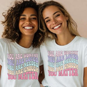 Retro Mental Health Png File: You Are Worthy Design (Digital Download) image 2