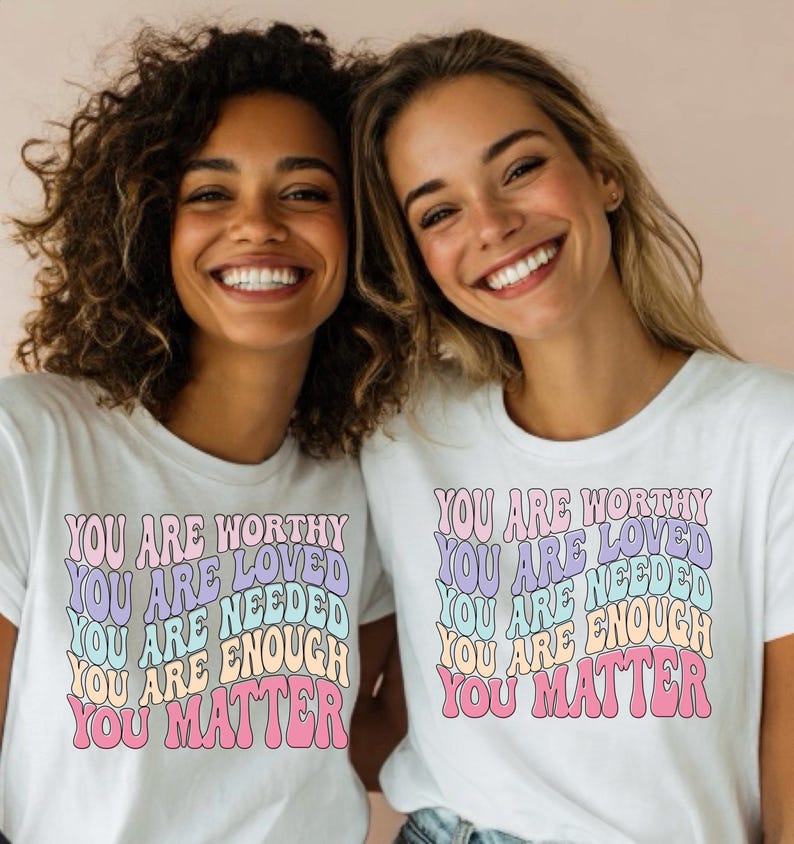 Retro Mental Health Png File: You Are Worthy Design (Digital Download) image 2
