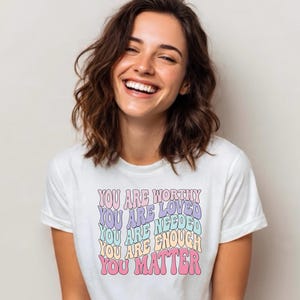 Retro Mental Health Png File: You Are Worthy Design (Digital Download) image 6