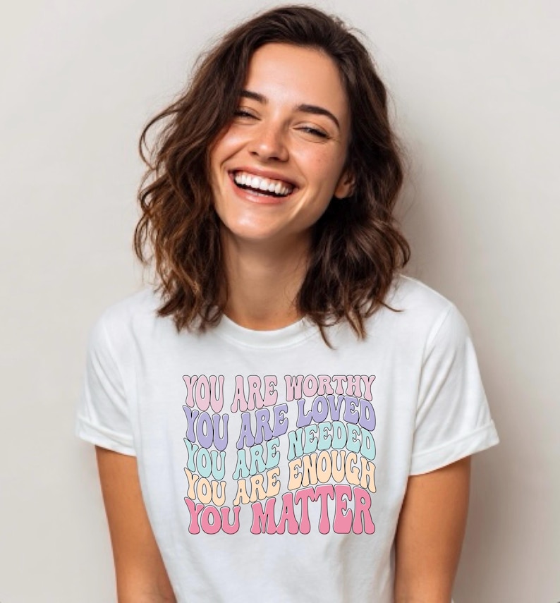 Retro Mental Health Png File: You Are Worthy Design (Digital Download) image 6