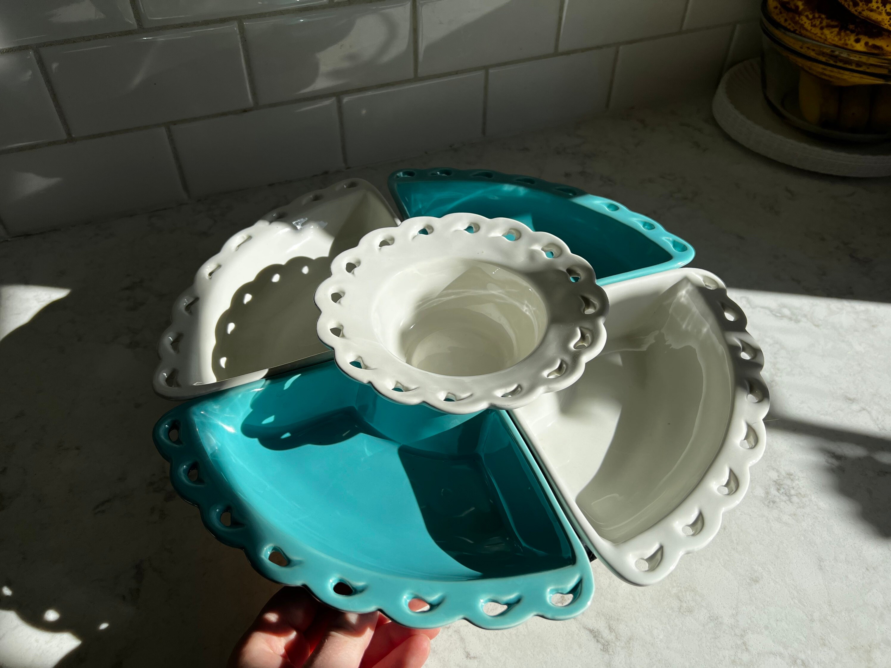 1960s Paisley Lazy Susan Serving Tray by California Pottery Etsy