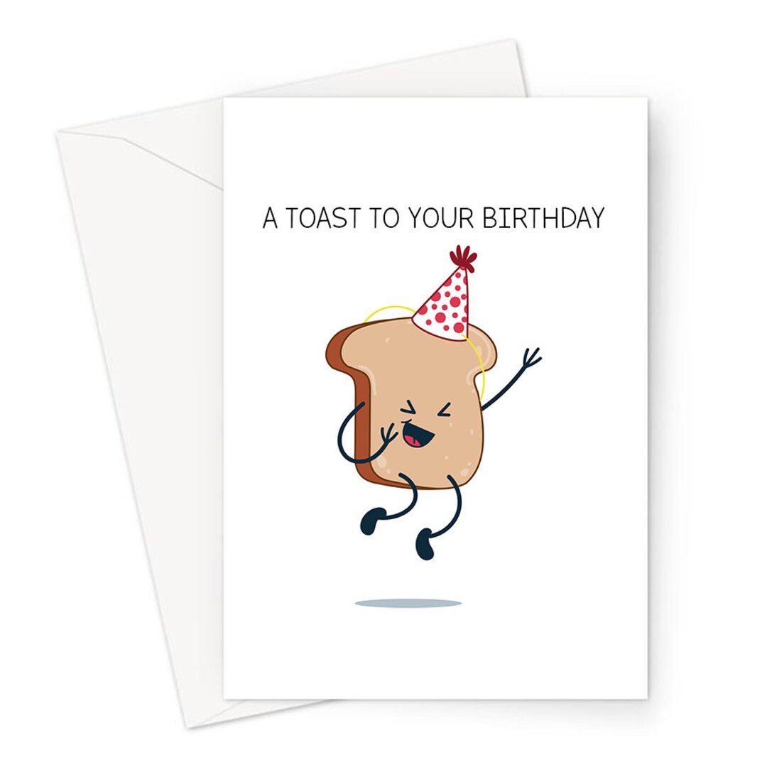 A Toast to Your Birthday Greeting Card Toast Pun Birthday Card, an