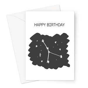 Happy Birthday Cancer Greeting Card | Cancer Astrology Birthday Card, Star Sign Constellation Illustration, June July Birthday, Zodiac