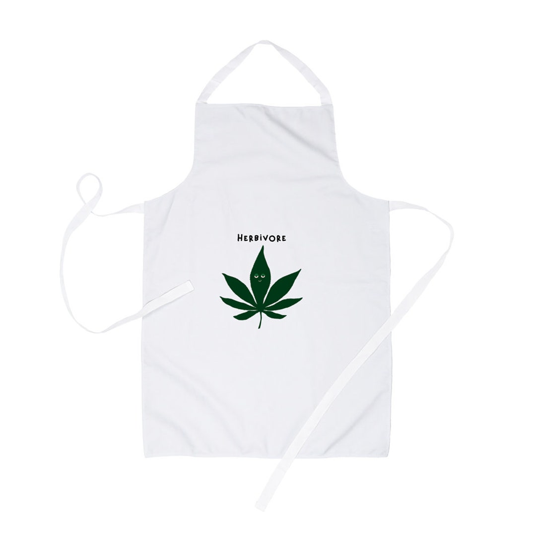 Herbivore Apron Funny Stoned Weed Leaf Apron, Funny Weed Smokers Gift