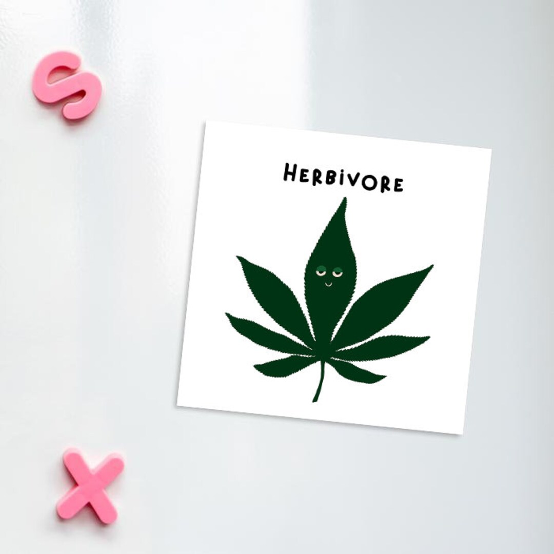 Herbivore Fridge Funny Weed for Vegans, Housewarming Gift