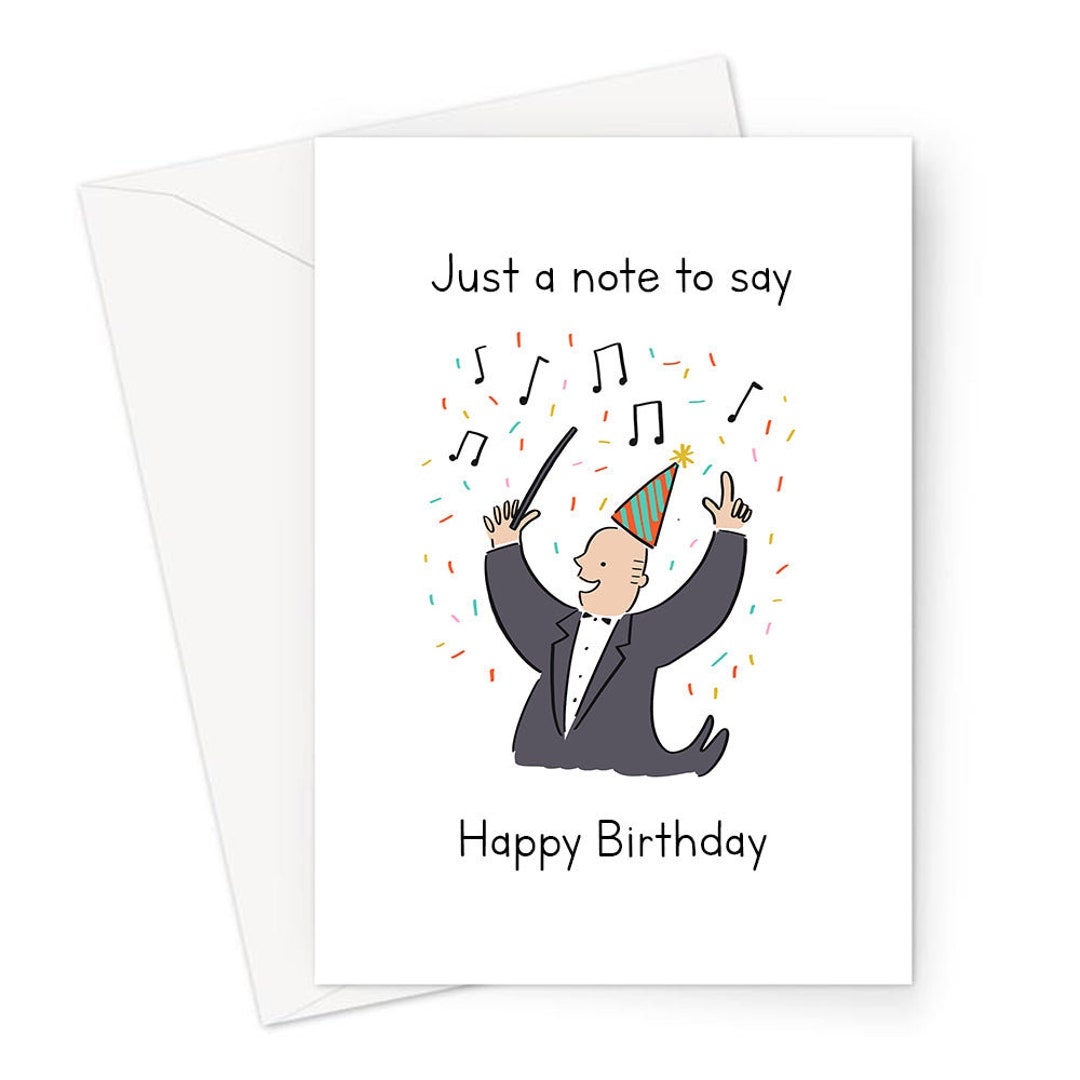 Just A Note to Say Happy Birthday Greeting Card | Birthday Card for ...