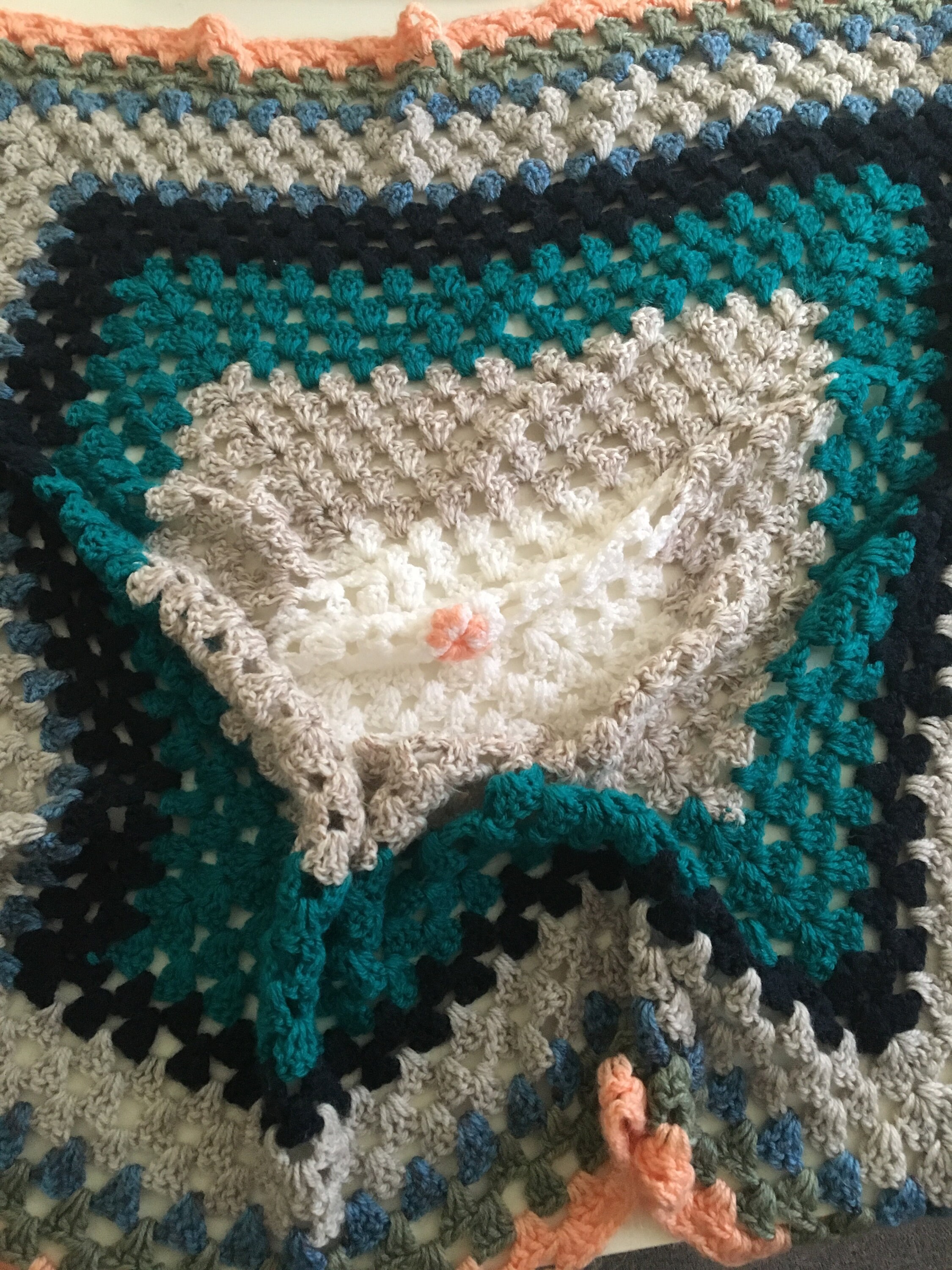 Vintage crochet blanket/throw handmade Etsy