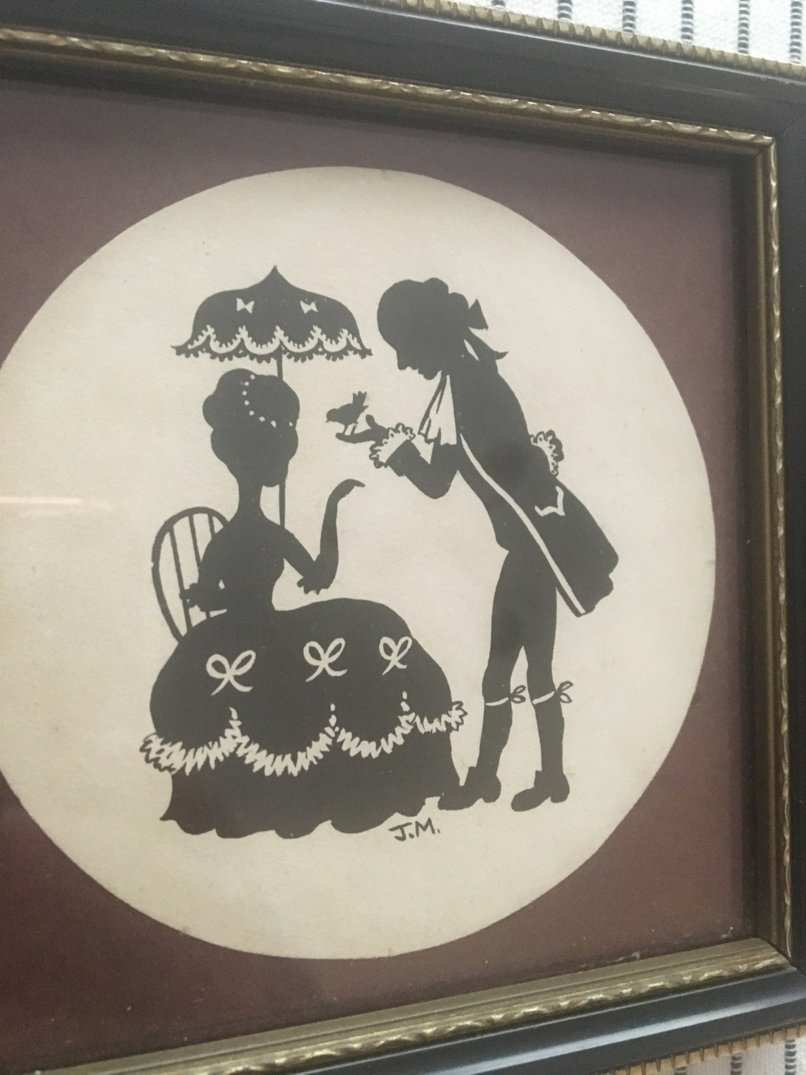 Beautiful vintage silhouette pair of pictures Etsy