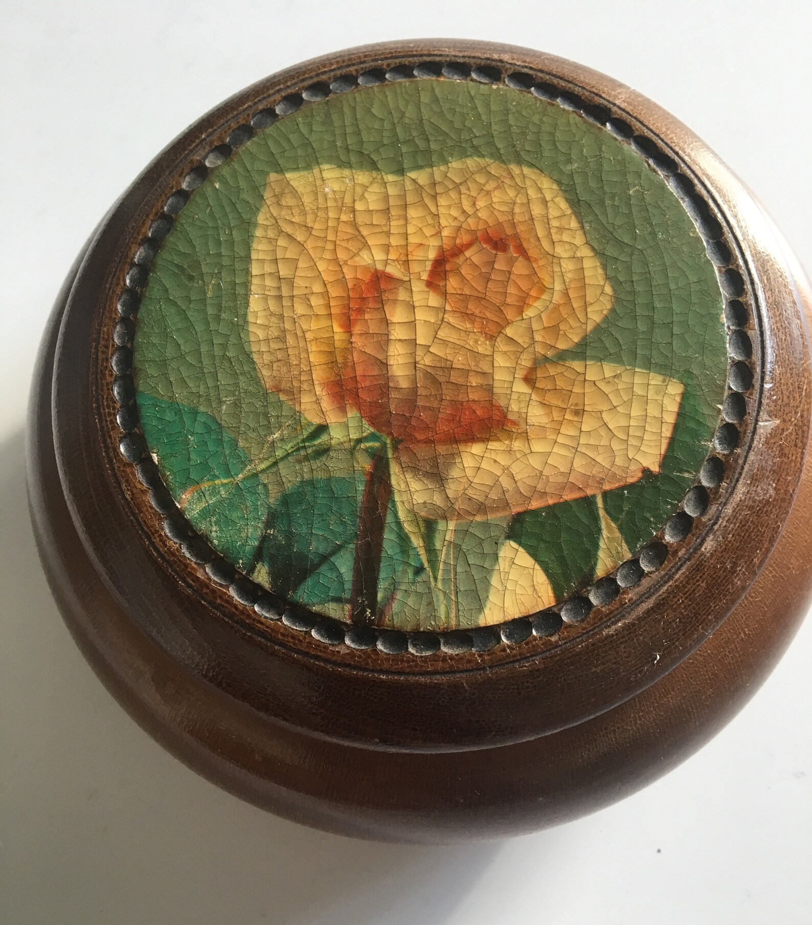 Vintage wooden powder box with lid SALE Etsy