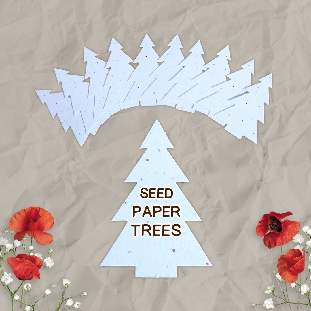 25+ Plantable Seed Paper Trees for Eco Gift Tags or Tokens. Handmade ...