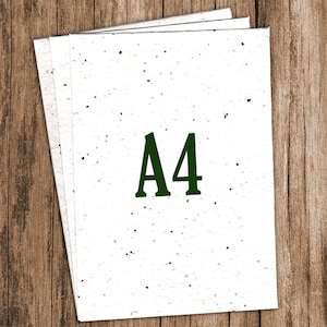 A4 Seed Paper / Card. High Germination! Handmade, Recycled & Plantable Seeded Paper. Biodegradable with Bee Friendly Flower Seeds.