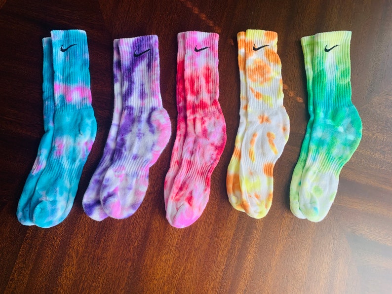 Nike Custom Multi-Colored Tie Dye Crew Socks | Etsy