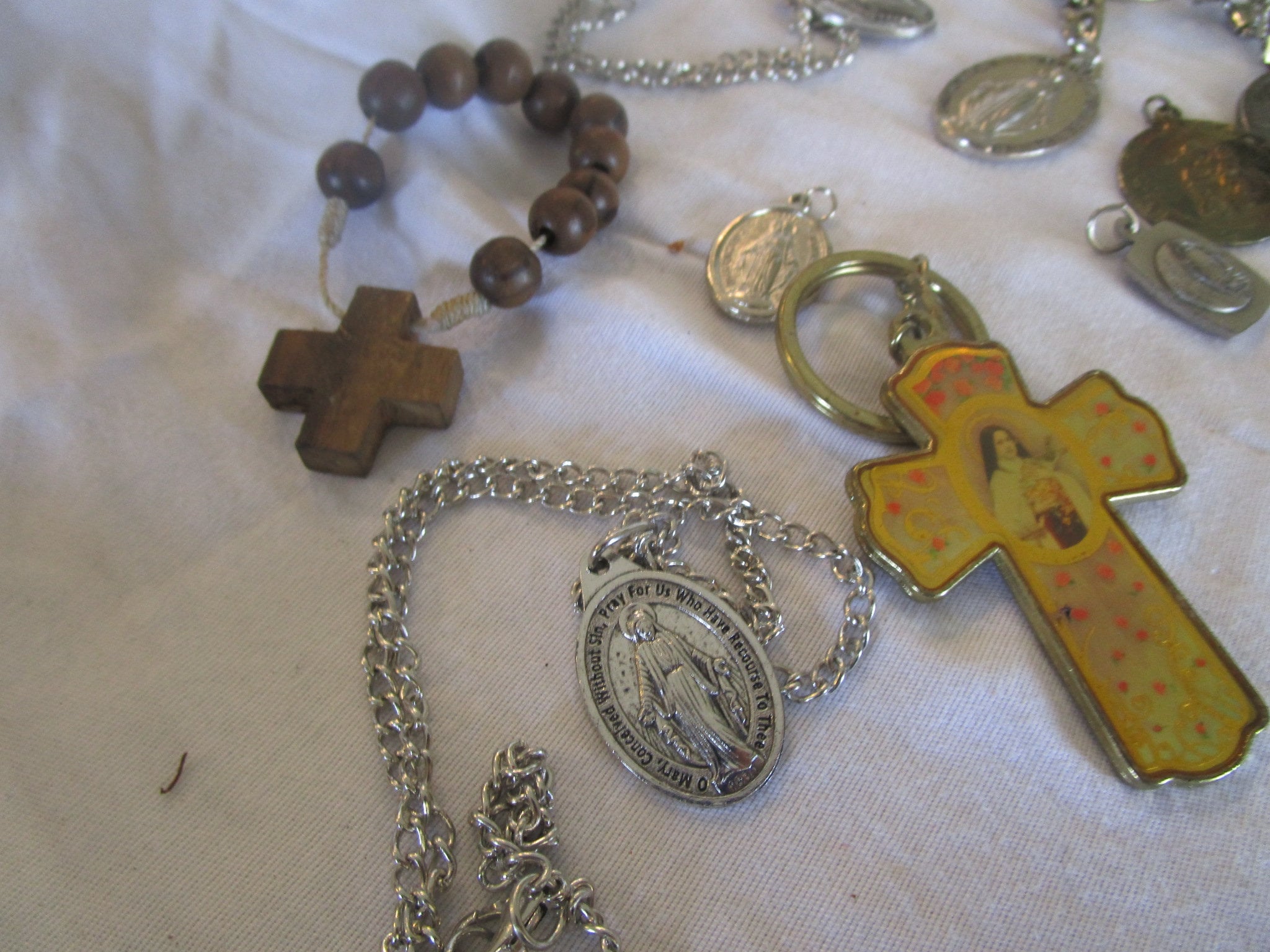 Large Lot Catholic Souvenir Items Medals Keychains Bracelet and More - Etsy
