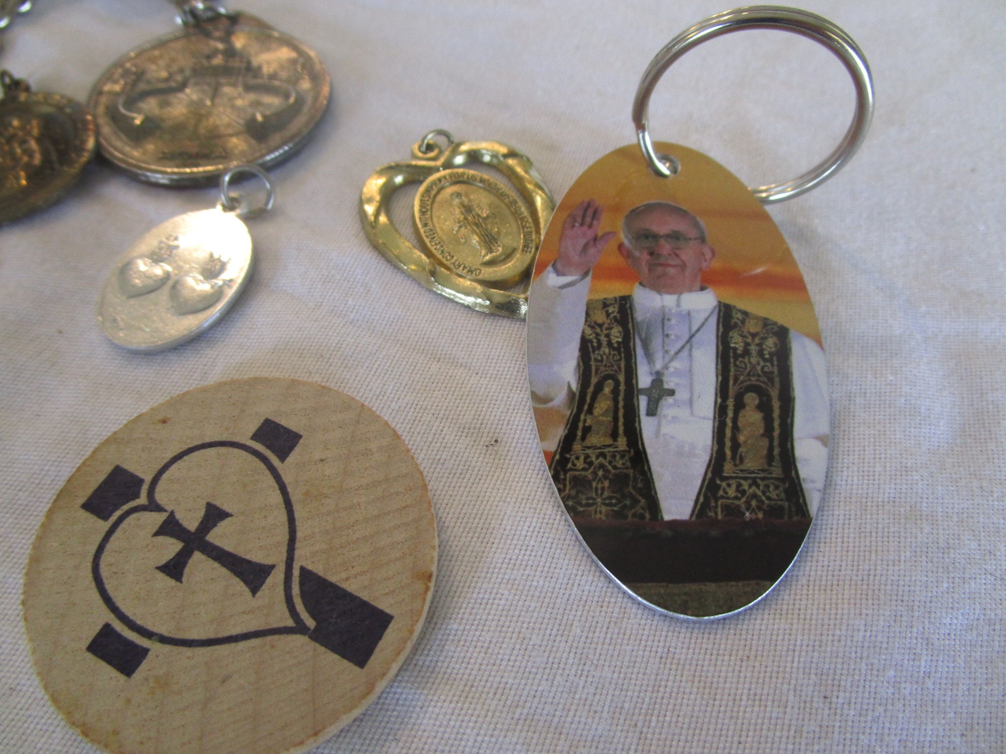 Large Lot Catholic Souvenir Items Medals Keychains Bracelet and More - Etsy