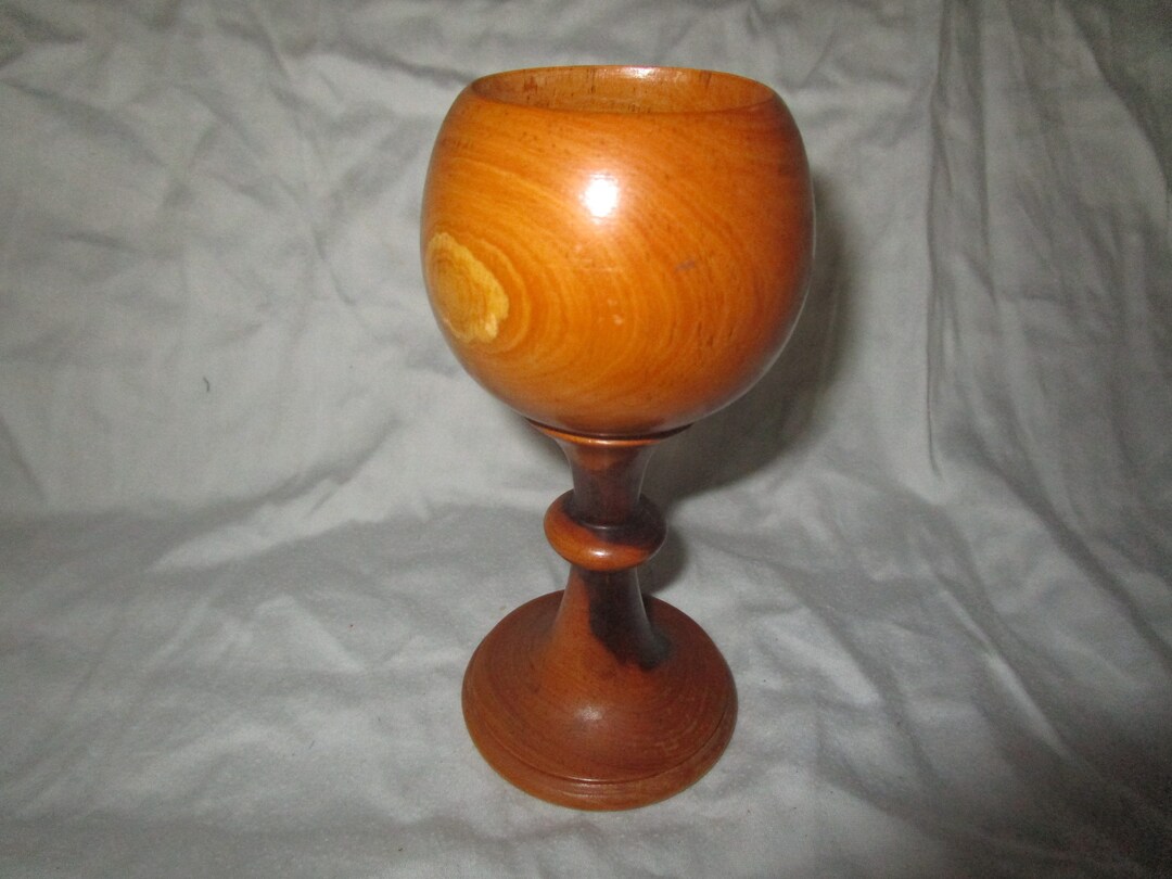 Antique Exotic Wood Chalice Wine Glass Etsy