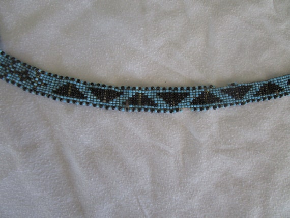 Antique Native American Glass Beaded Sash or Belt - image 5