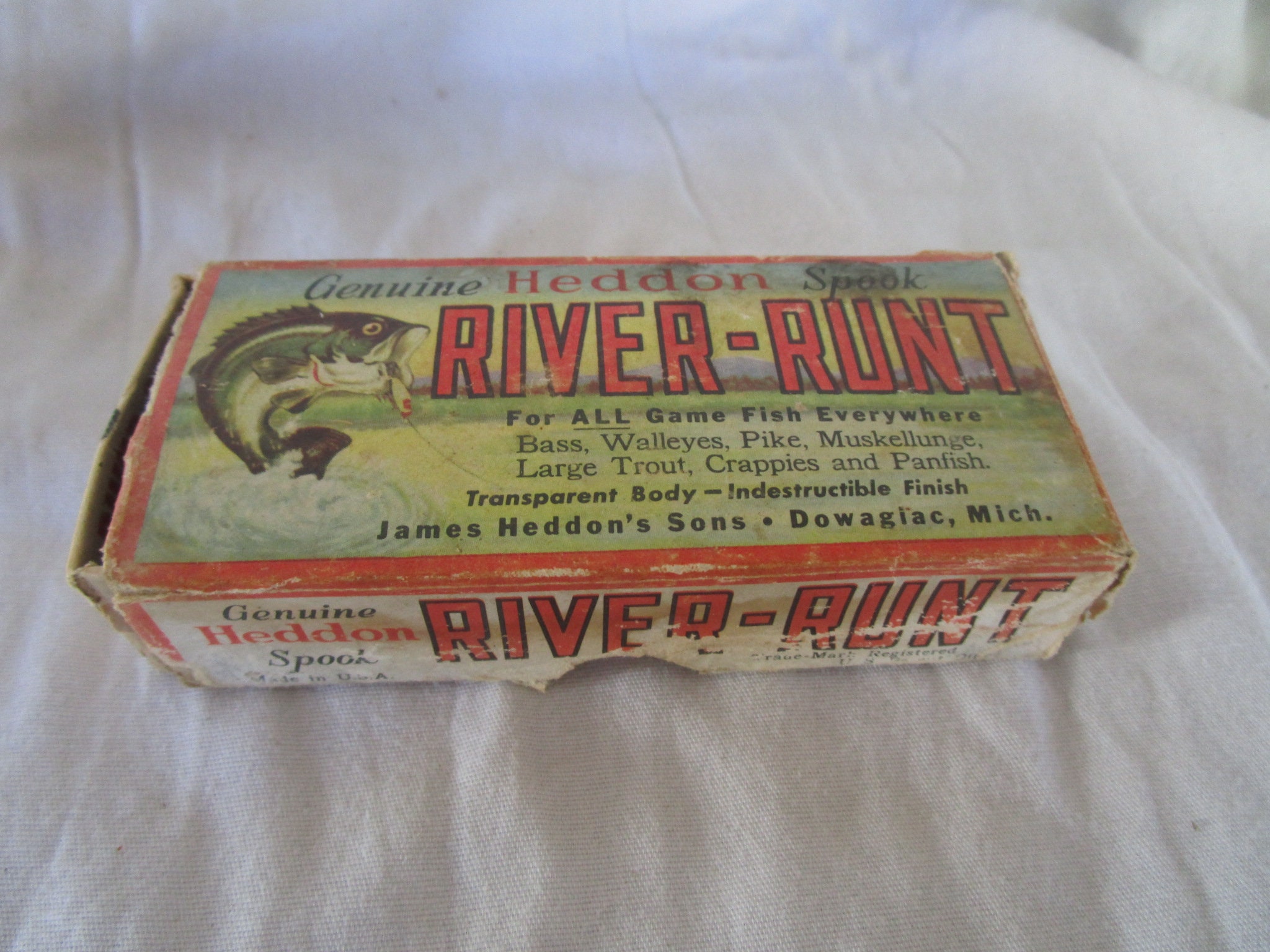 Vintage Genuine Heddon Spook River Runt Original Box Only 