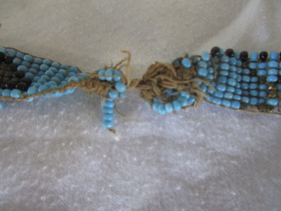 Antique Native American Glass Beaded Sash or Belt - image 3