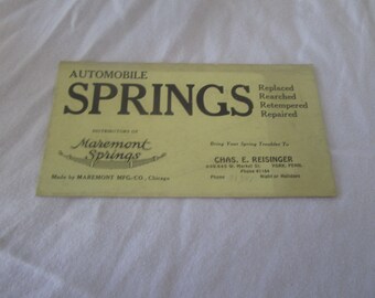 Antique Ink Blotter Automobile Maremont Springs