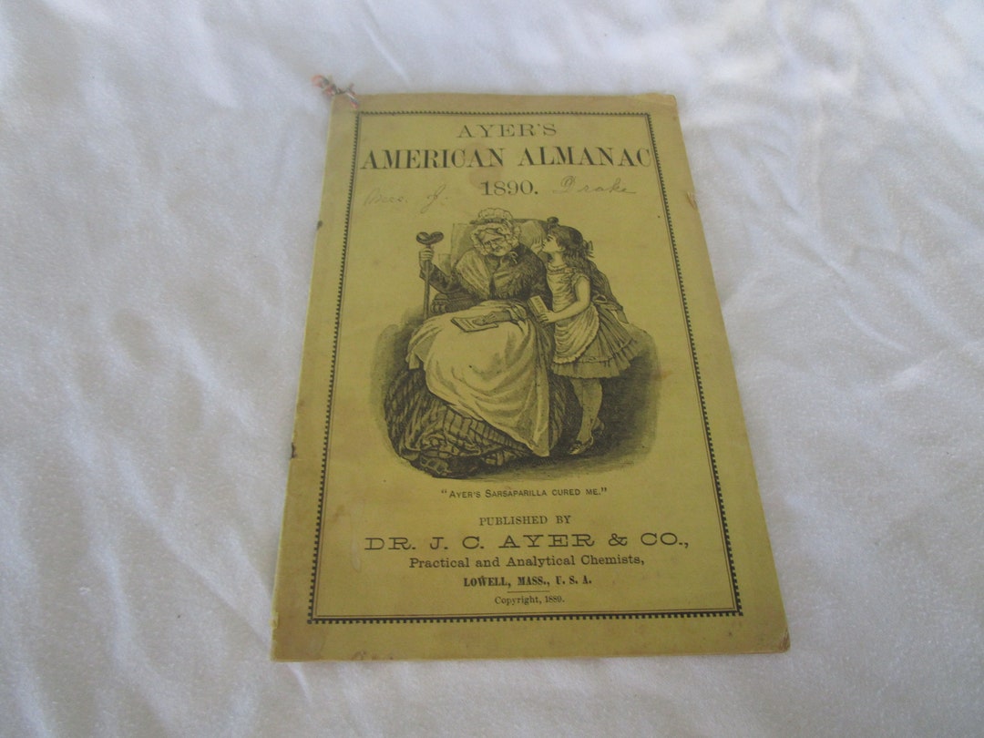 Very Rare 1890 Ayer's American Almanac Sarsaparilla - Etsy