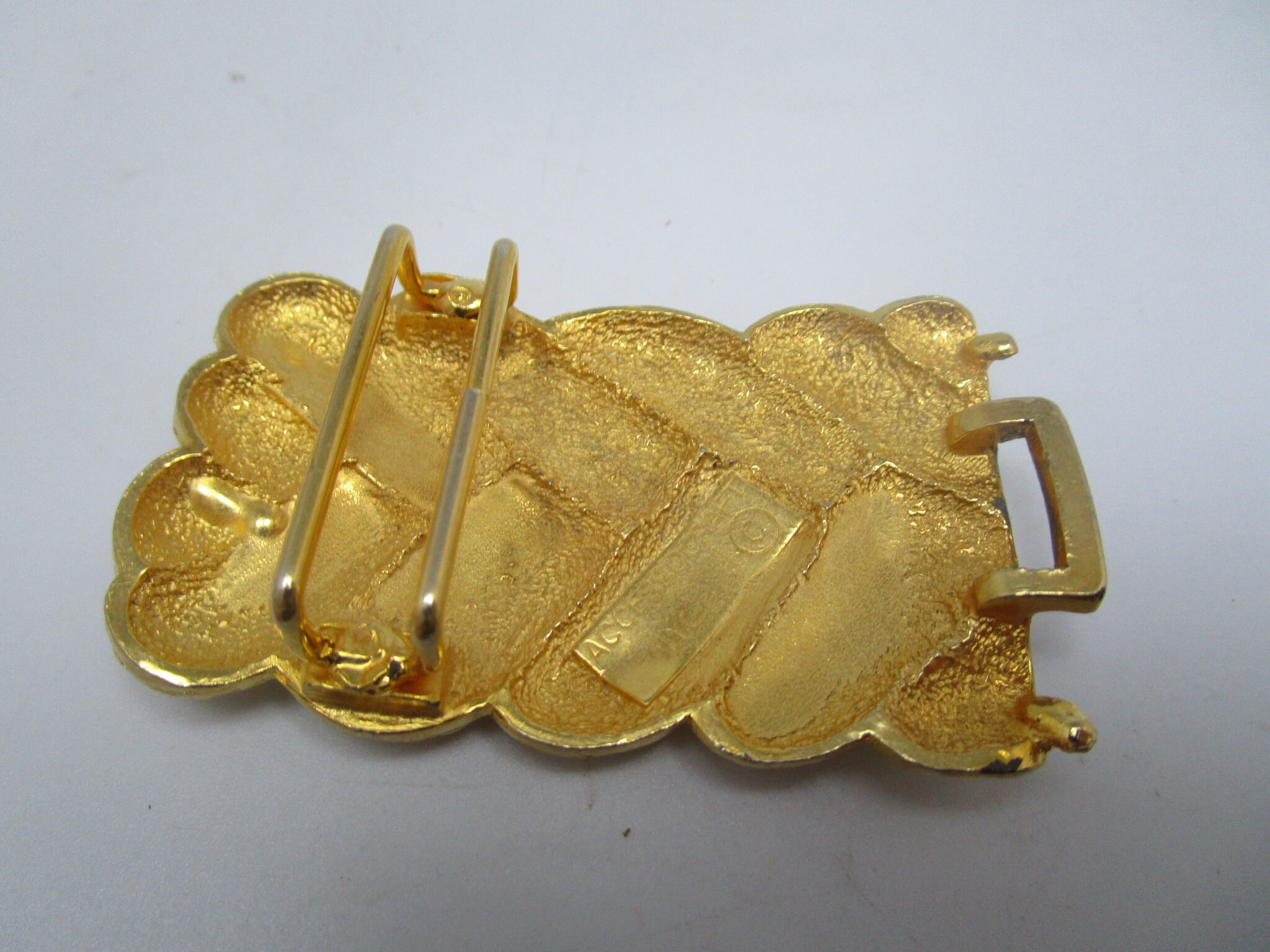 Vintage Gold Tone Accessocraft NYC Ladies Dress Belt Buckle 