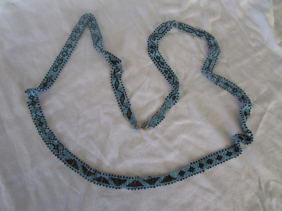 Antique Native American Glass Beaded Sash or Belt - image 1